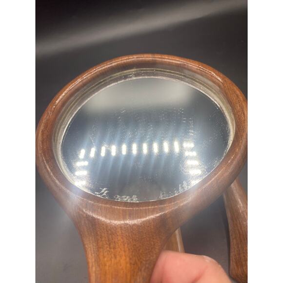 Wooden handheld tooth comb, paddle mirror and Hair Brush set monogrammed L - Picture 4 of 5